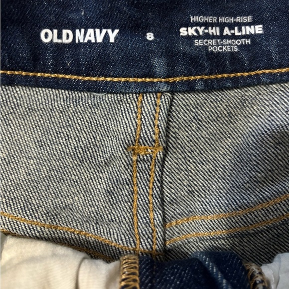 Old Navy Dark Blue Distressed Jean Shorts - Picture 3 of 3